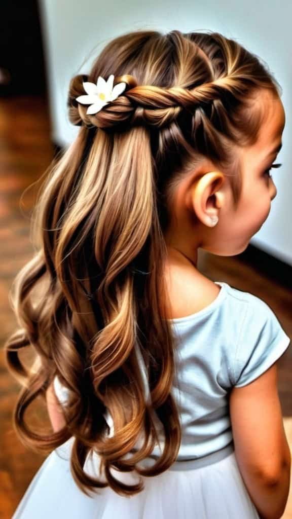 Half Tied Hairstyle Indian Wedding Hairstyles for Kids