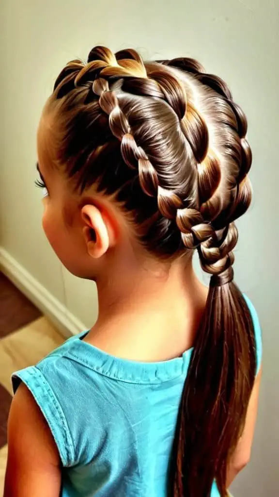 Half-Up Braid Diwali Hairstyles for kids