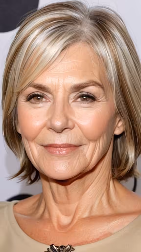 High-contrast Blonde and Brown Blonde hair for older women