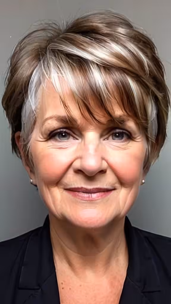 Highlighted Layers Wedge haircuts over 60