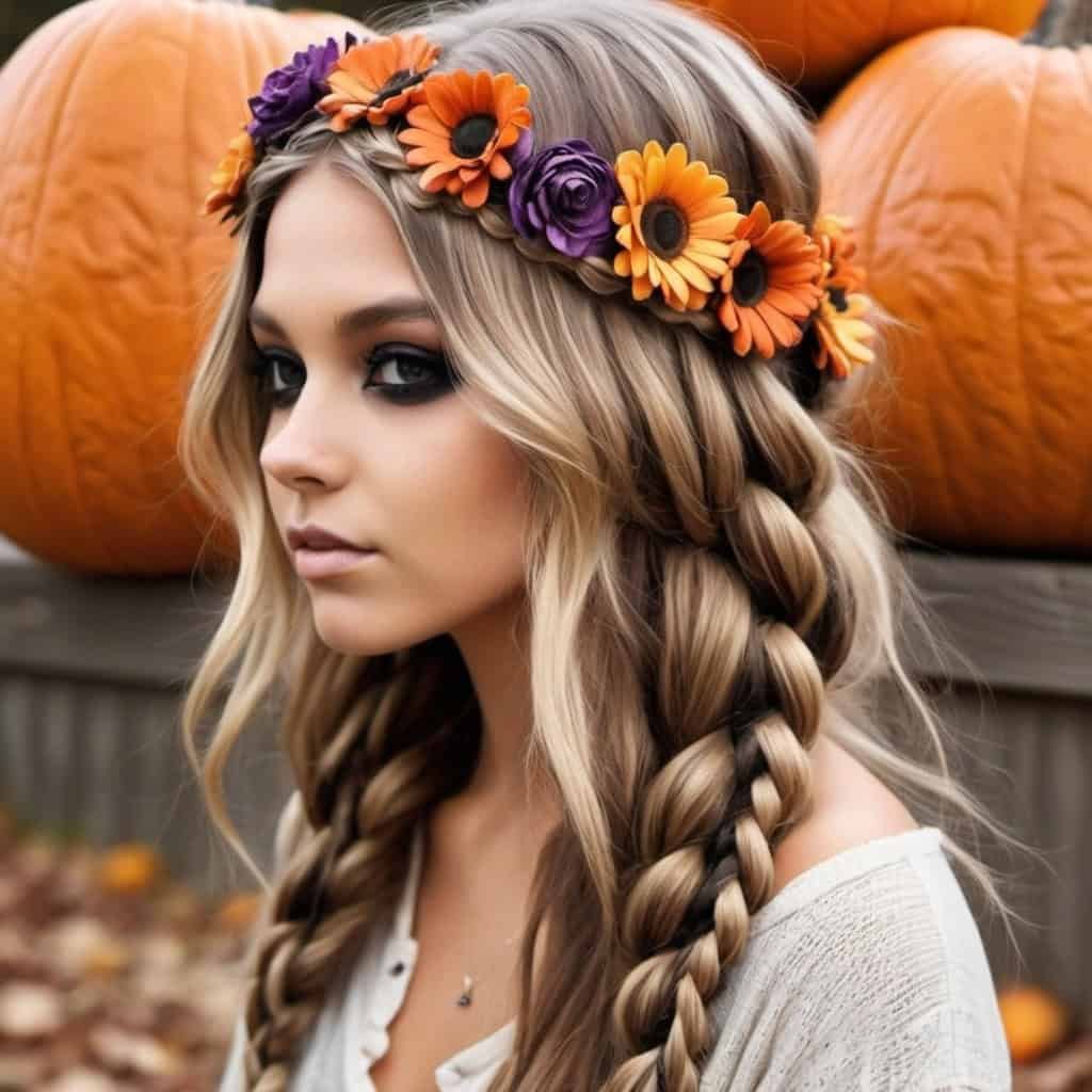 Hippie Halloween Hairstyle hairstyles for Halloween for women