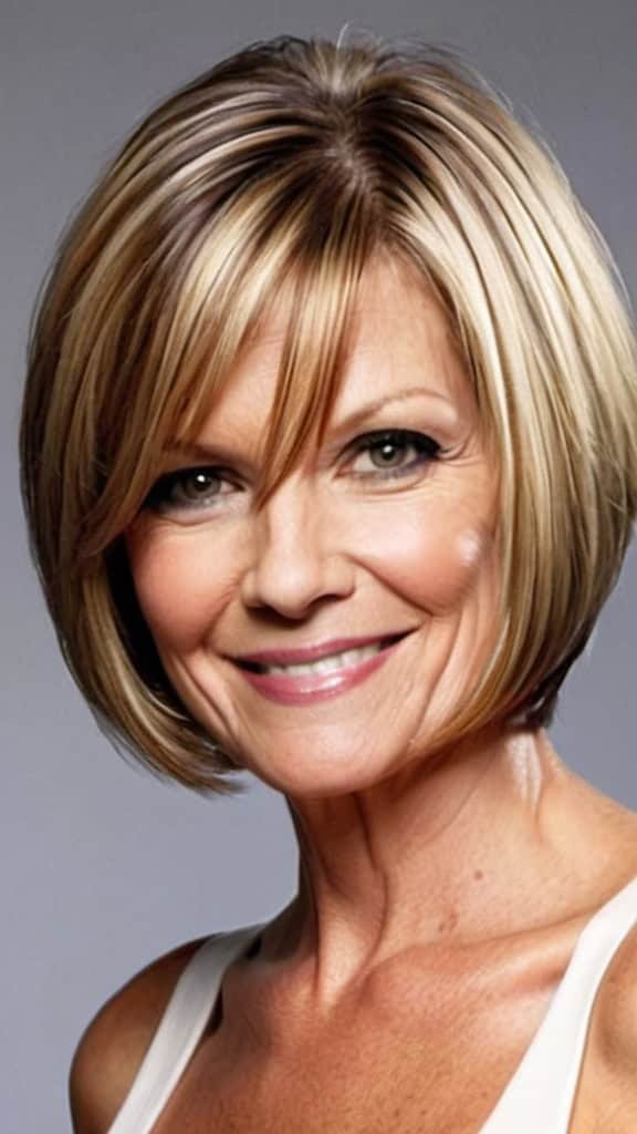 Inverted Bob Wavy Hairstyles For Women Over 40