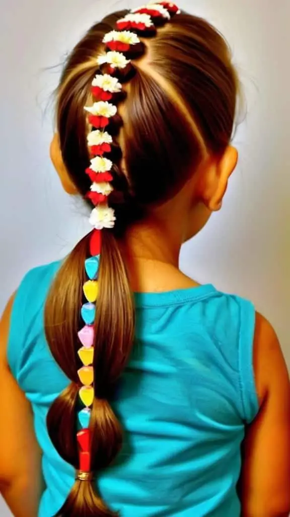 Inverted Ponytail Diwali Hairstyles for kids