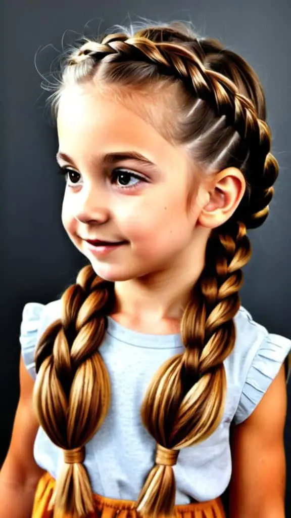 Knotted Braid Braided Hairstyles for Thanksgiving for kids