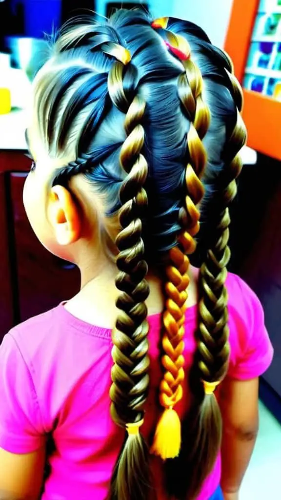Ladder Braids Diwali Hairstyles for kids