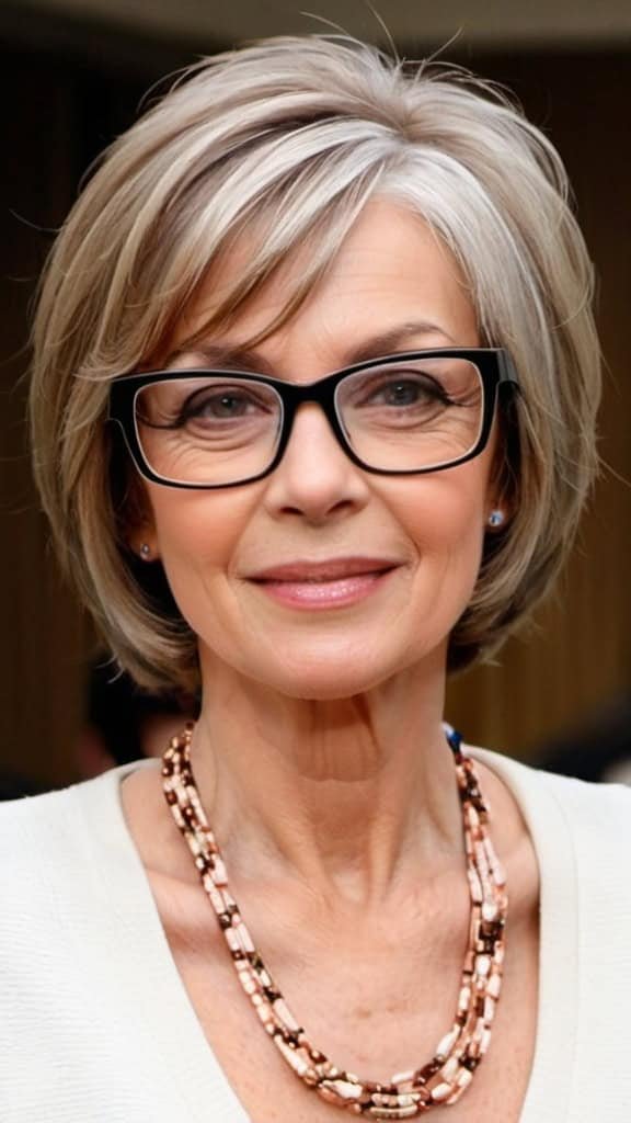 Layered Bob Hairstyles With Glasses For Women Over 70