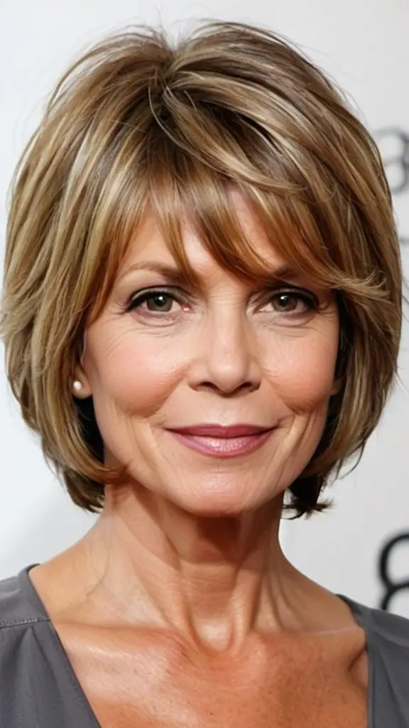 Layered Bob Wash and Wear Haircuts Over 50