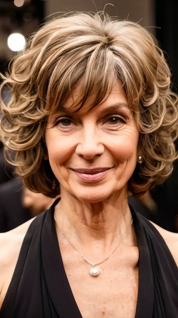 Layered Curly Bob Bob hairstyles for women over 50