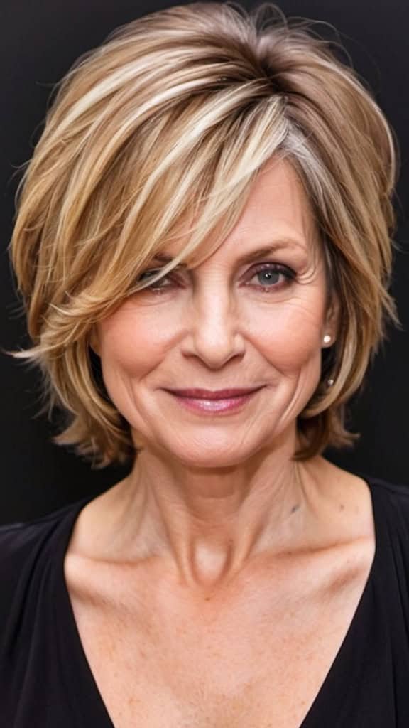 Layered Lob Wavy Hairstyles For Women Over 40