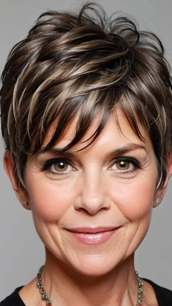 Layered Pixie Hairstyles For Thick Hair For Woman Over 50