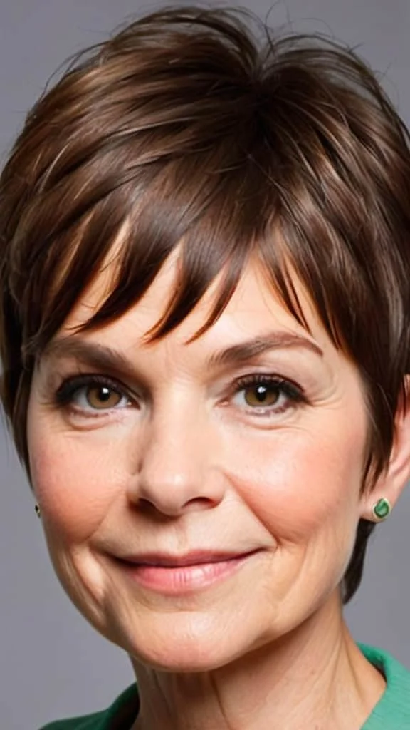 Layered Pixie Cut Hairstyles for round faces over 60
