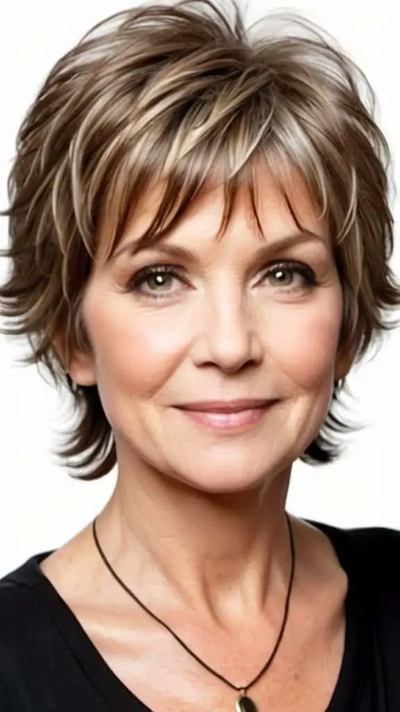 Layered Shaggy Cut Short Hairstyles For Fine Hair For Woman Over 60