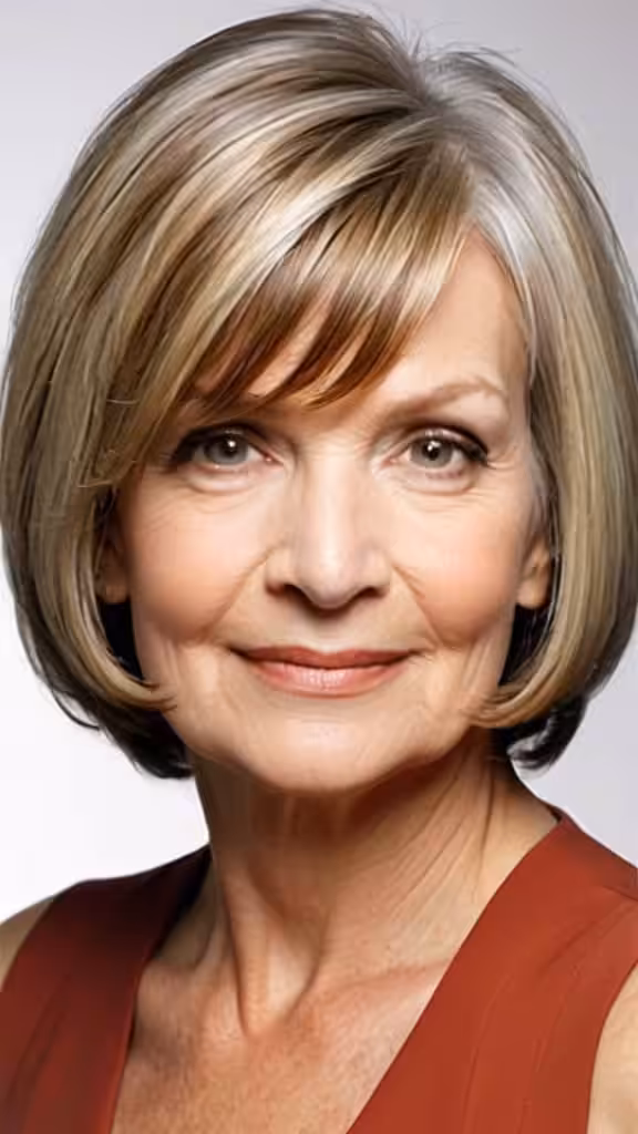 Layered Textured Bob Bob haircuts for older women