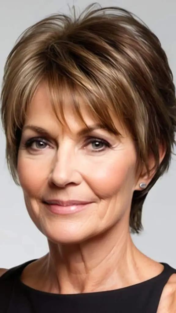 Layered Wedge with Flicked End Wedge Haircuts For Women Over 50