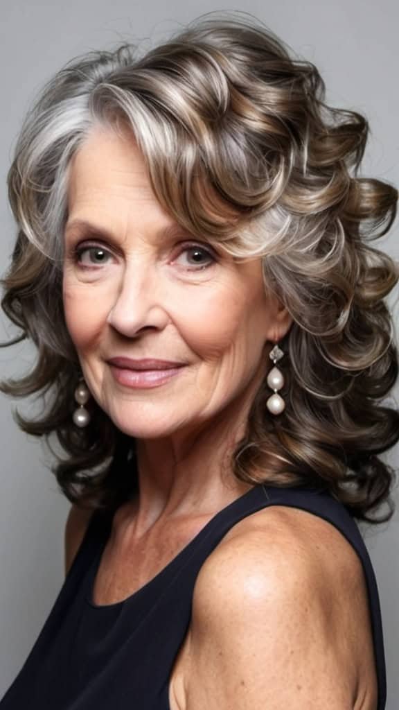Layers & Curls Long Hairstyles For Older Women