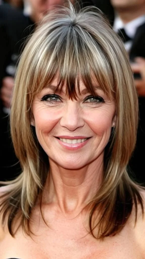 Layers with Bangs Hairstyles For Thick Hair For Woman Over 50
