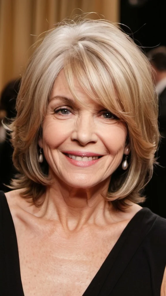 Layers with Flipped Ends For Shoulder-Length Hair Medium Length Hairstyles For Women Over 70