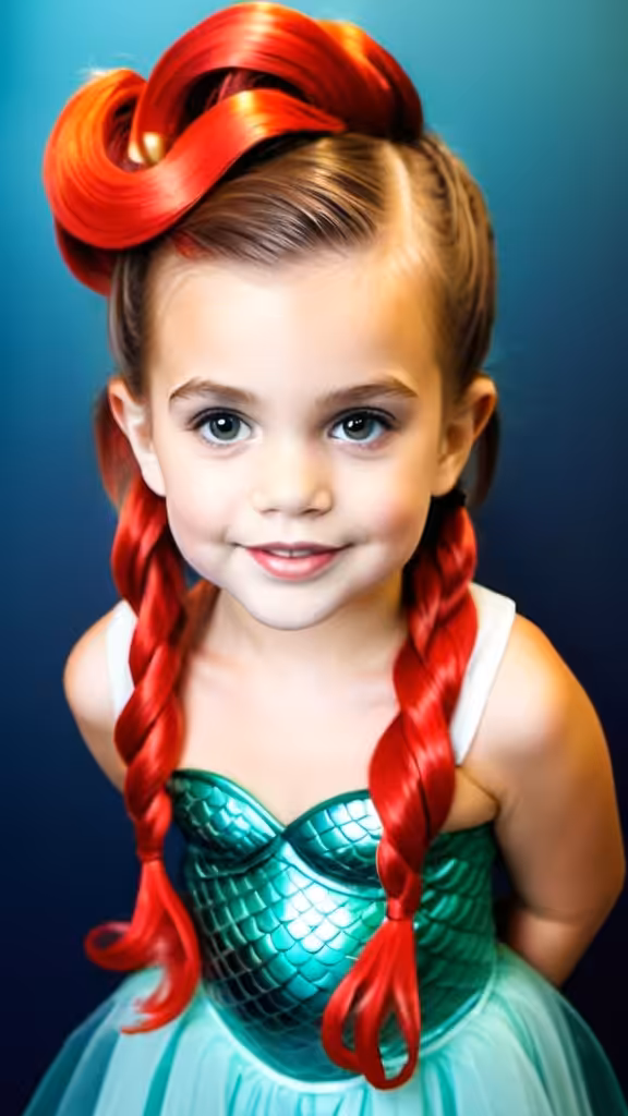 Little Mermaid Hairstyles for Halloween for kids