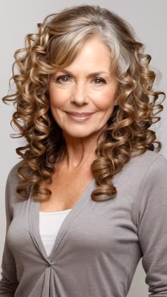Long Casual Curls Curly hairstyles for women over 50