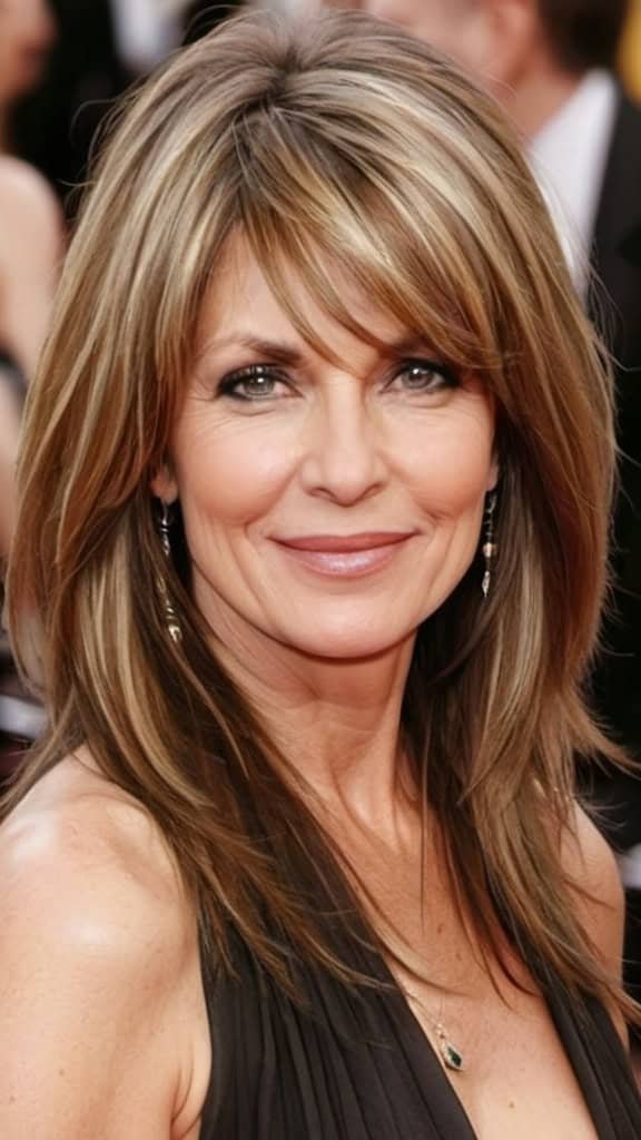 Long Feathered Layers Long hairstyles for women over 40
