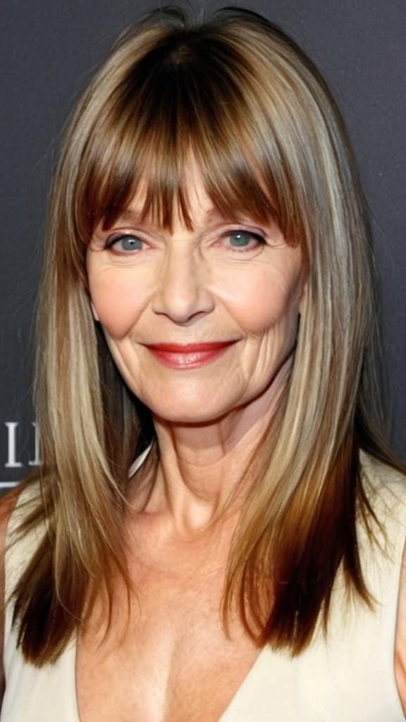 Long Hair with Bangs Long Hairstyles For Older Women