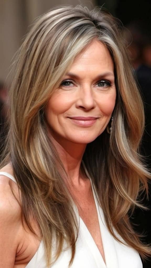 Long Hair with Face-Framing Layers Long hairstyles for women over 40