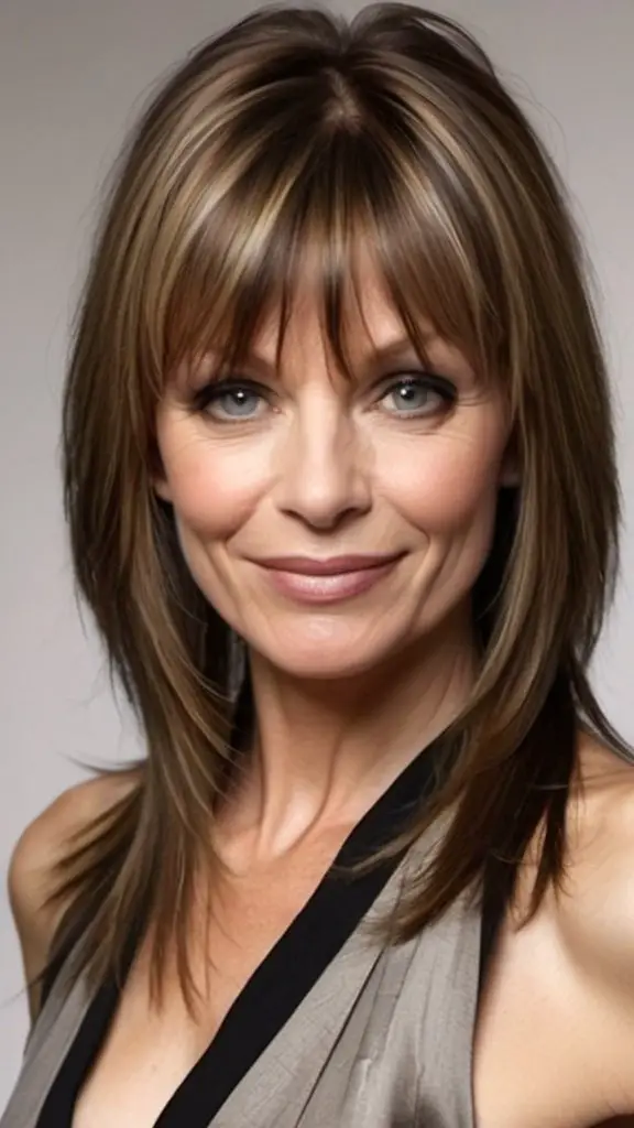 11 Best Thin Hair Hairstyles For Women Over 40 Long Hair with Layers and Bangs