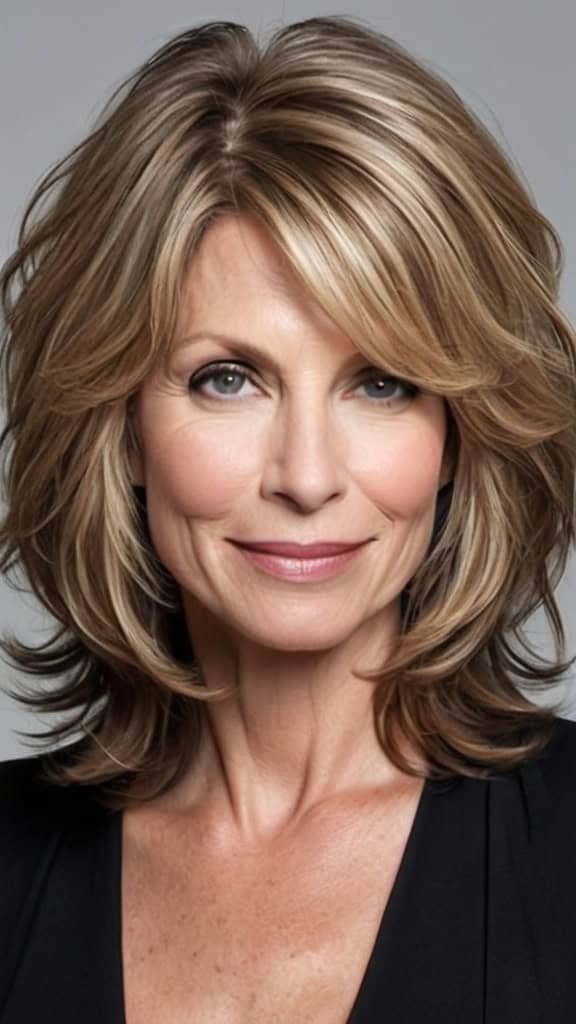 Long Layered Lob Wavy Hairstyles For Women Over 40