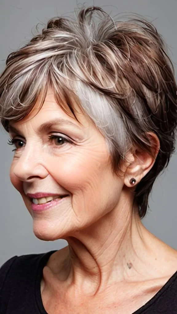 Long Pixie Wash and Wear Hairstyles For Women Over 70