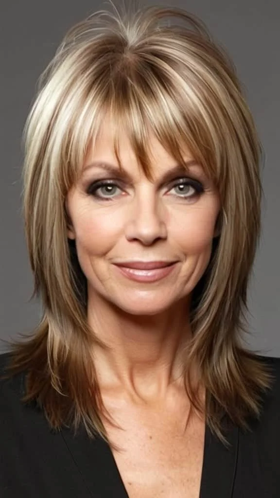 Long Straight Hair Shag Hairstyles for Thin Hair For Women Over 60