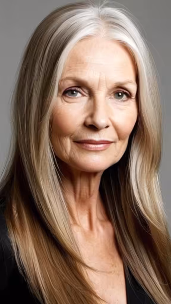 Long Straight Hair Hairstyles for women over 70