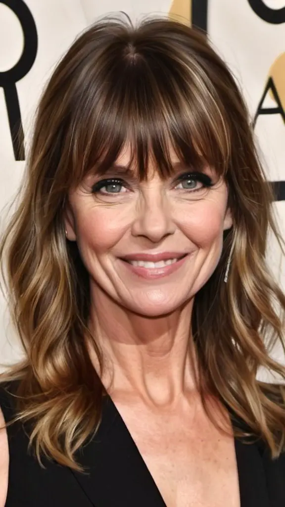 11 Best Thin Hair Hairstyles For Women Over 40 Long Waves with Bangs