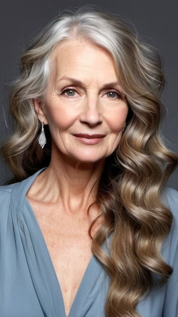 Long Wavy Hair Long Hairstyles For Older Women