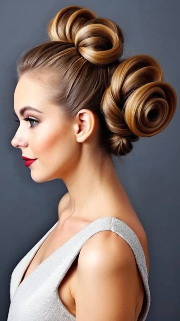 Looped Bun Christmas Hairstyles for Women
