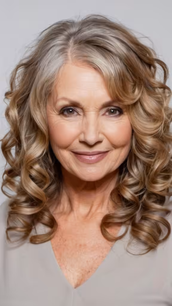 Loose Curly Waves Wavy Hairstyles For Women Over 60