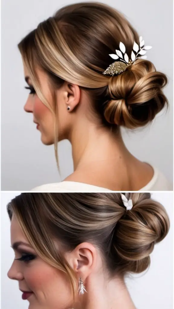 Low Bun Christmas Hairstyles for Women