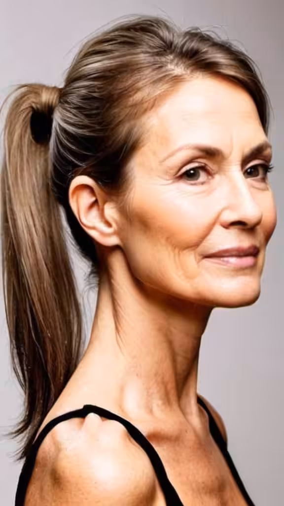 Low Ponytail Hairstyles for women over 70