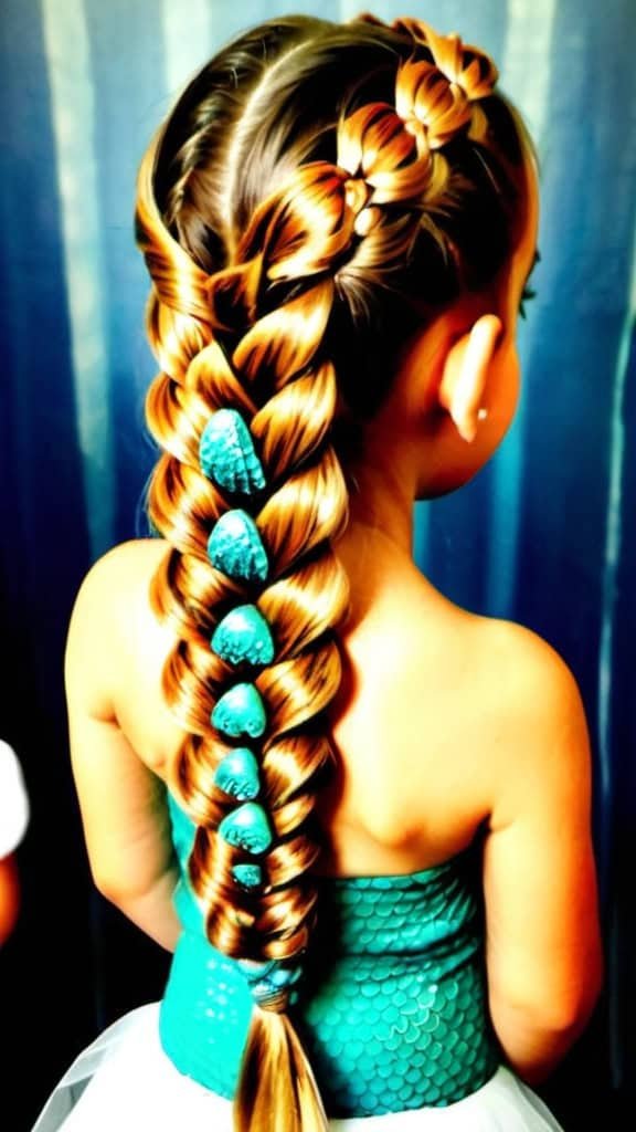 Mermaid Braid Indian Wedding Hairstyles for Kids