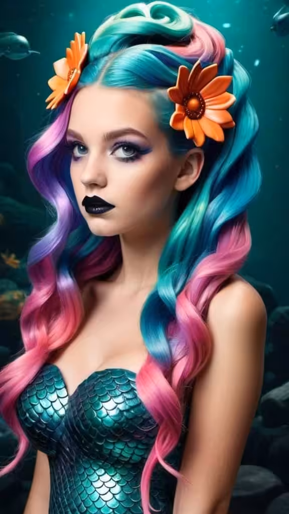 Mermaid Hairstyle for Halloween hairstyles for Halloween for girls