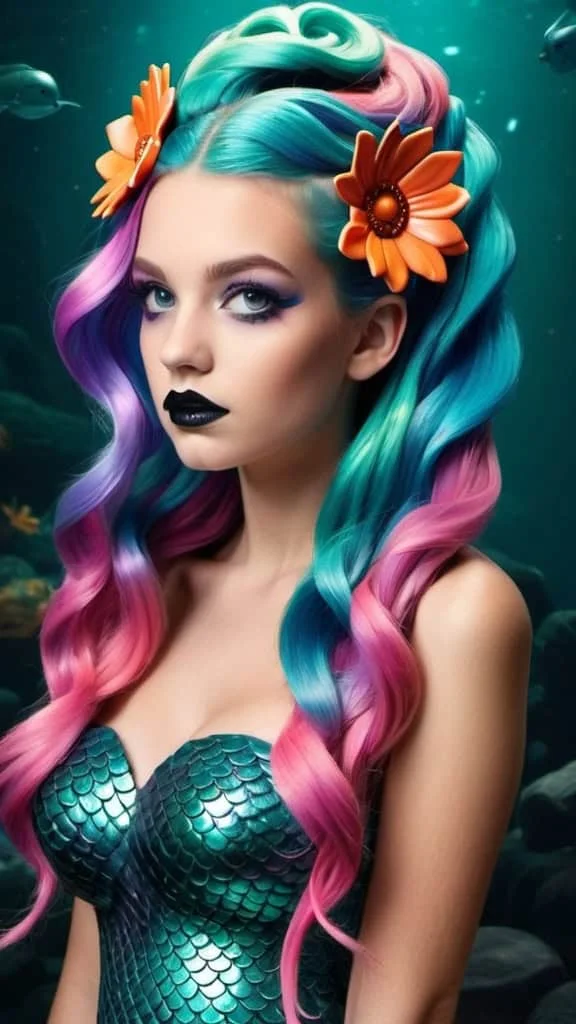Mermaid Hairstyle for Halloween hairstyles for Halloween for girls