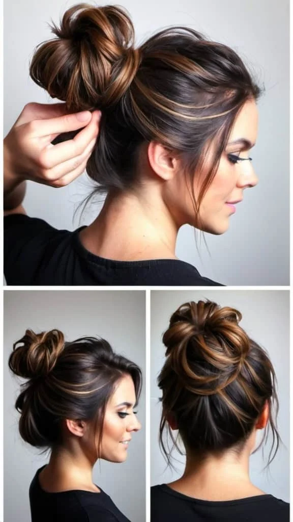 Messy Bun Low maintenance hairstyles