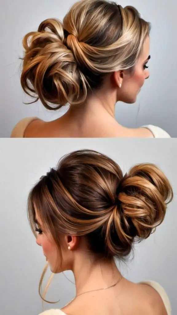 Messy Bun Christmas Hairstyles for Women