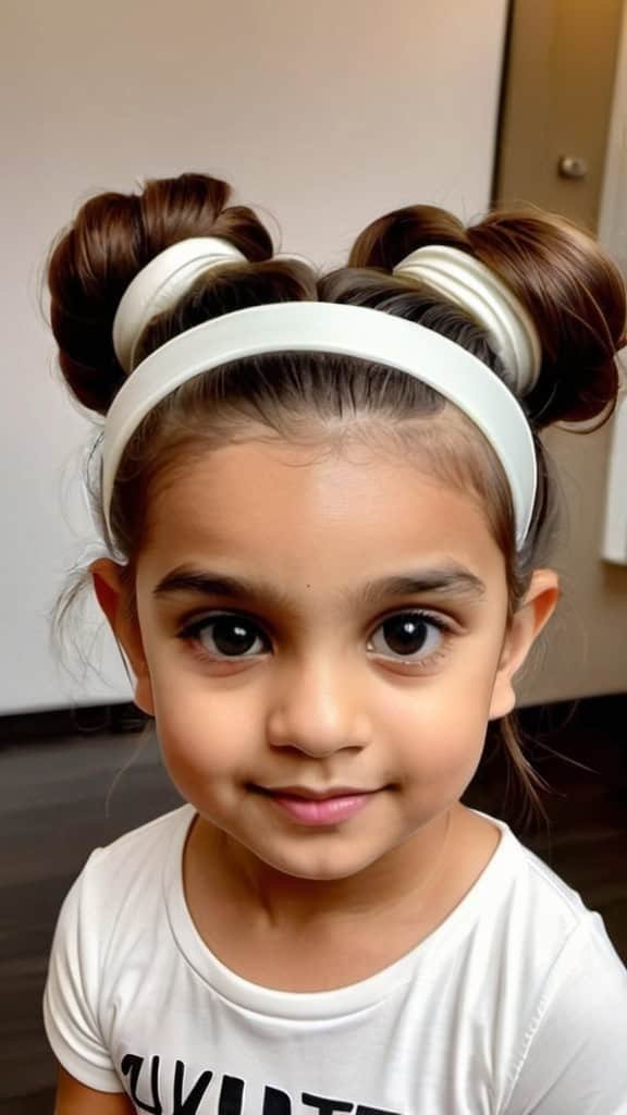 Messy Bun With Headband Indian Wedding Hairstyles for Kids
