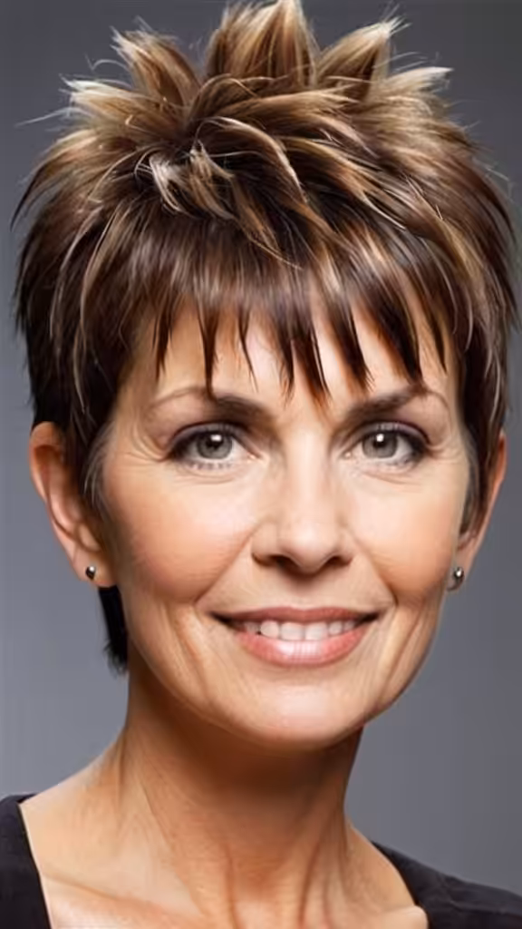 Messy Spiky with Bangs Short spiky haircuts for women over 60