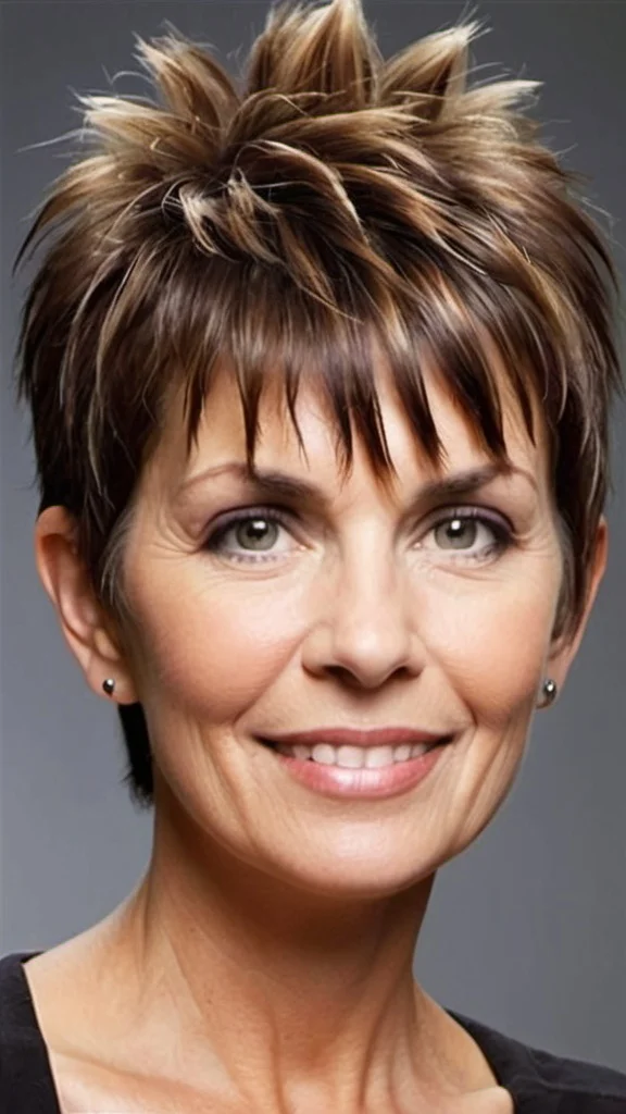 Messy Spiky with Bangs Short spiky haircuts for women over 60