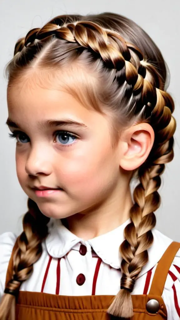 Milkmaid Braids Braided Hairstyles for Thanksgiving for kids