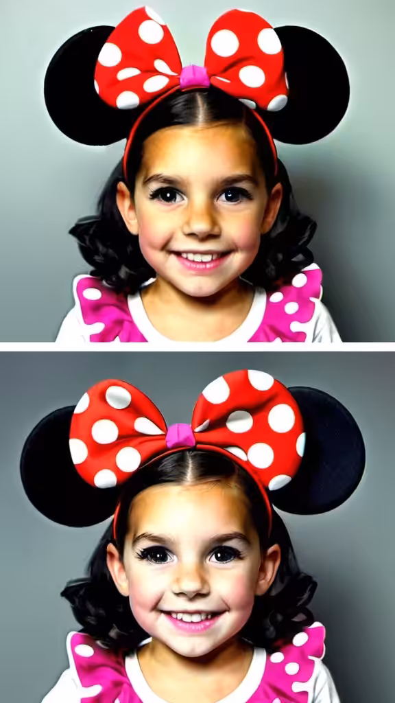 Minnie Mouse Ears Hairstyles for Halloween for kids