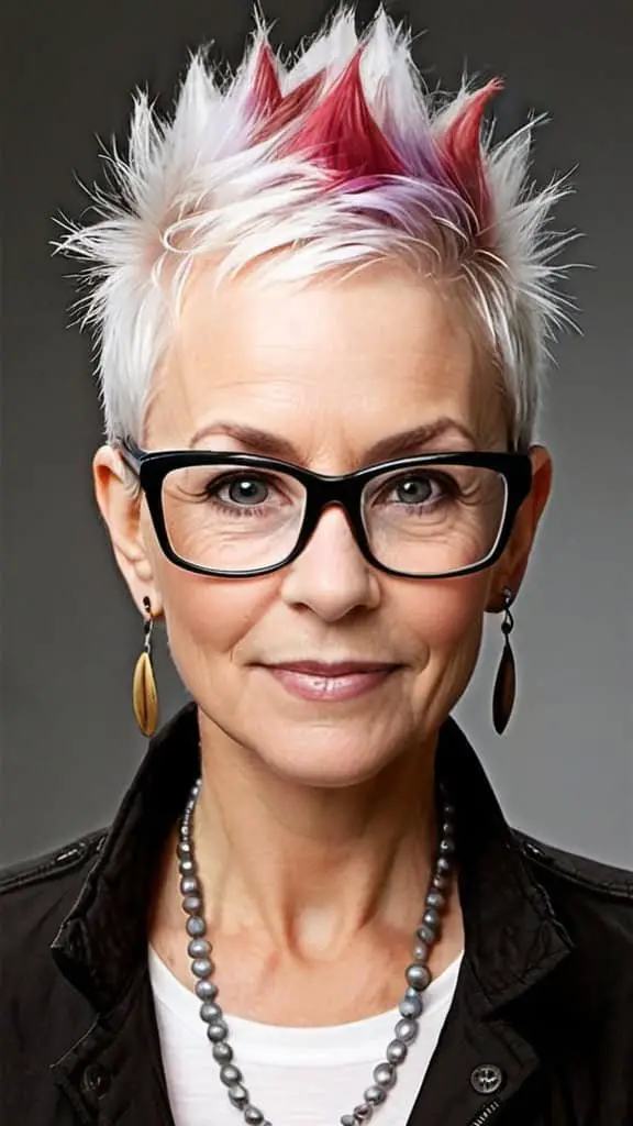 Mohawk Pixie Hairstyles With Glasses For Woman Over 60
