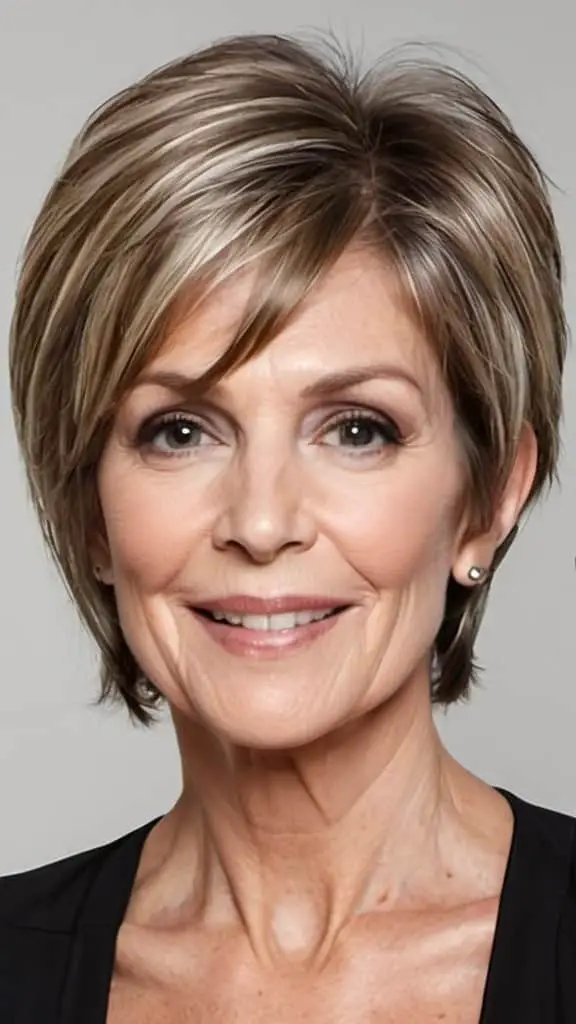 Money Piece Highlights Hairstyles for Thin Hair For Women Over 60