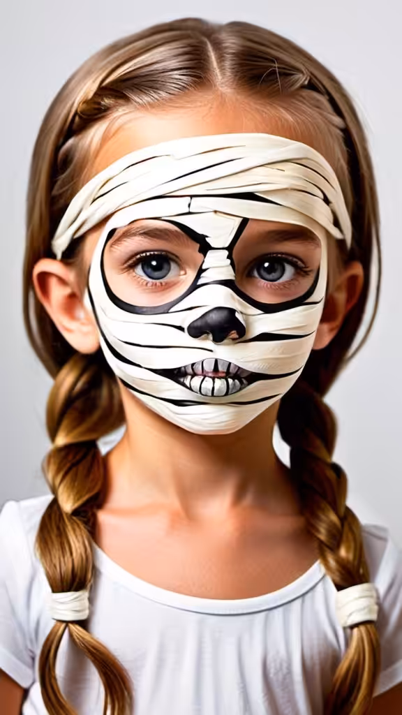 Mysterious Mummy Hairstyles for Halloween for kids